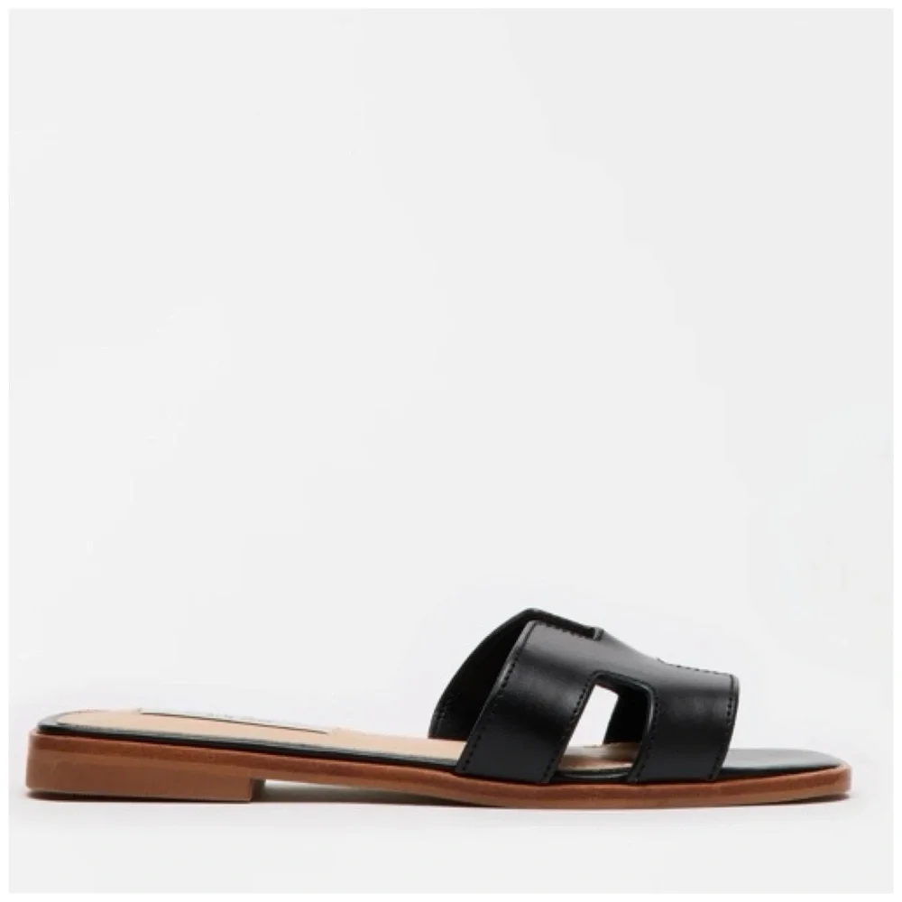 Steve Madden • Hadyn Black Leather Sandals • Women’s Size 8.5 - Picture 5 of 8
